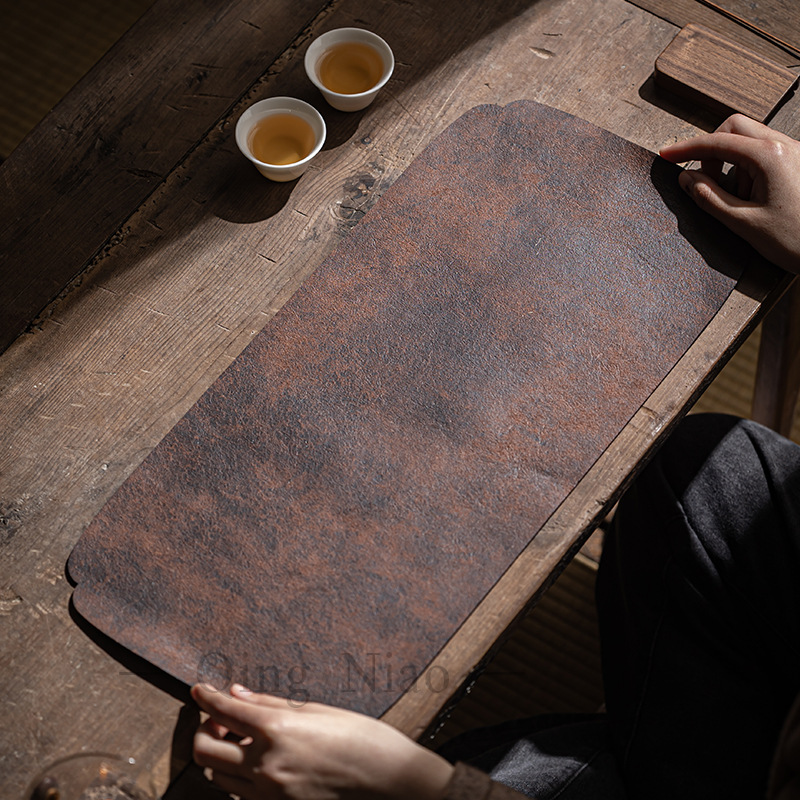 Desk Setup Minimalist - 1PCS Retro Waterproof Tea Mat Double-Layer