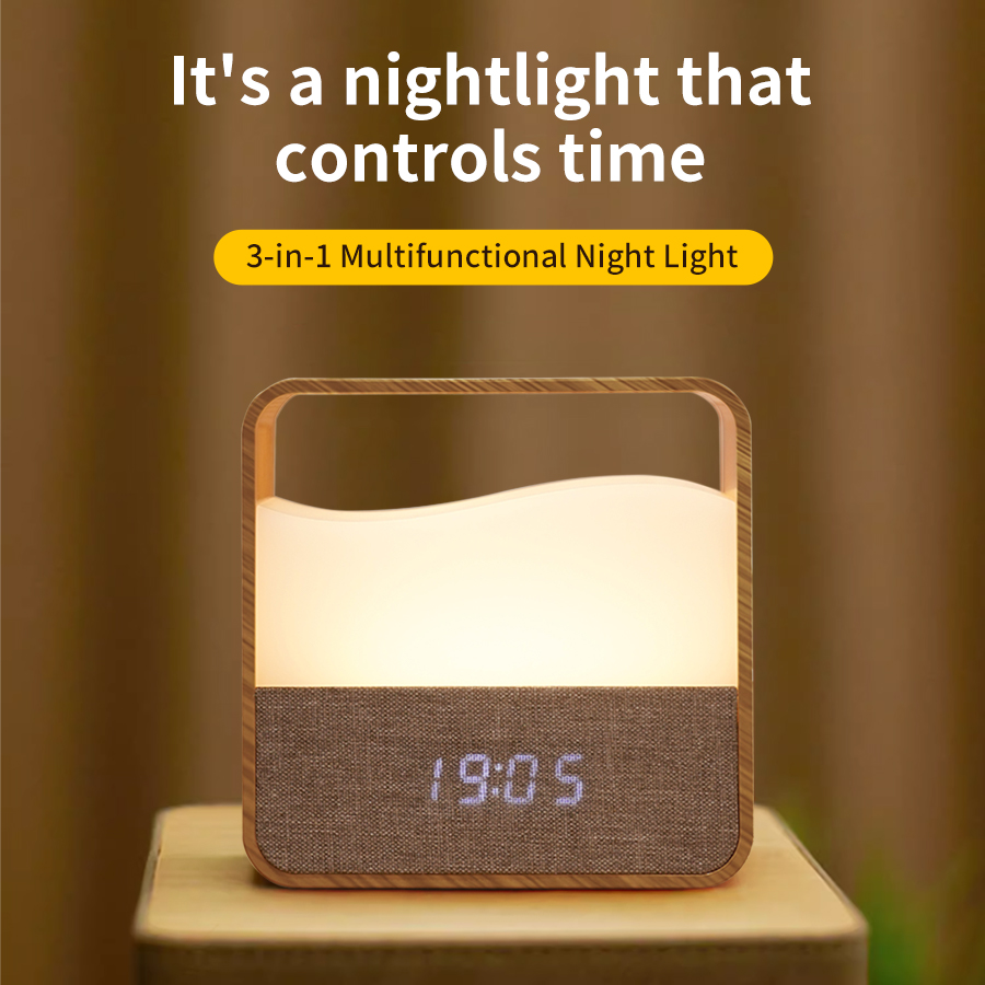 LED Night Light with Clock Dig - đánh giá và giá Desk Setup Lamp