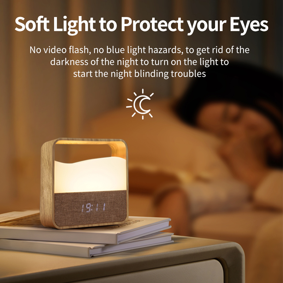LED Night Light with Clock Dig - đánh giá và giá Desk Setup Lamp