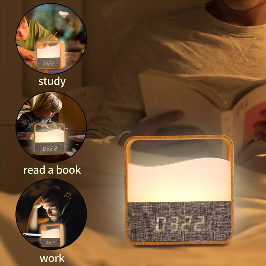 LED Night Light with Clock Dig - đánh giá và giá Desk Setup Lamp