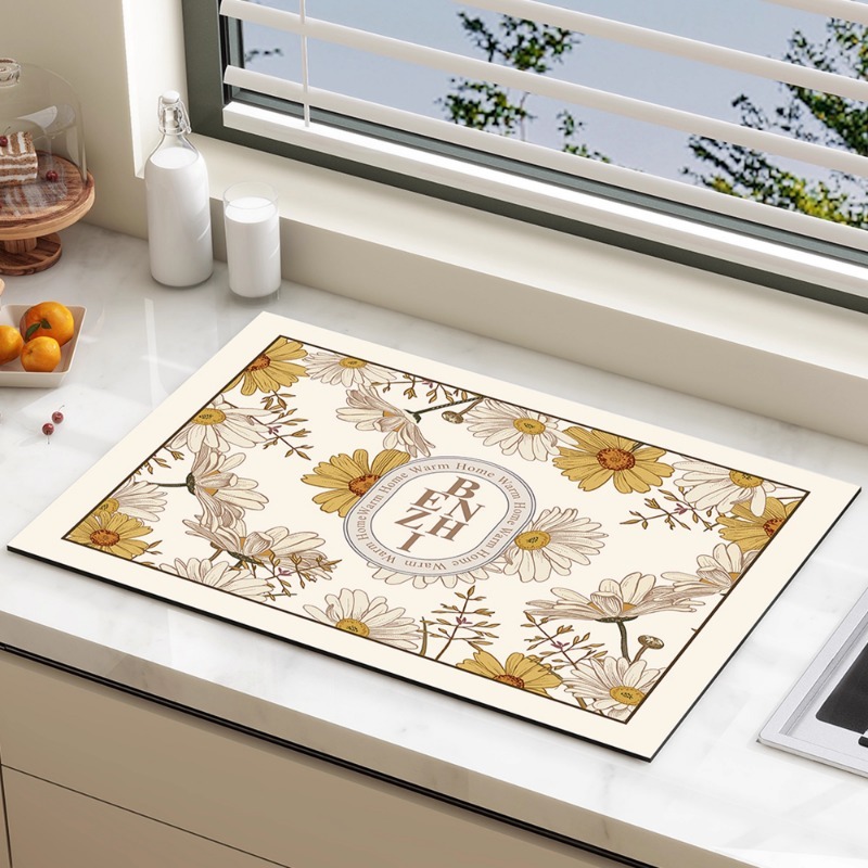 Diatomaceous Earth Drying Mat  - đánh giá và giá Desk Setup Minimalist
