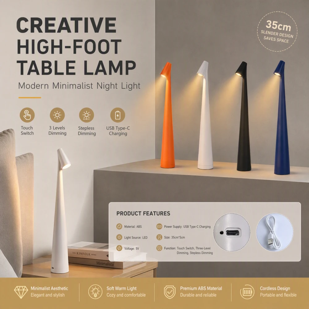 LED Table Lamp USB Charging At - đánh giá và giá Desk Setup Minimalist
