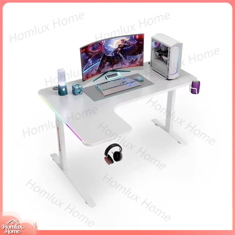 Large L-Shaped RGB LED Gaming  - đánh giá và giá Desk Setup L Shaped